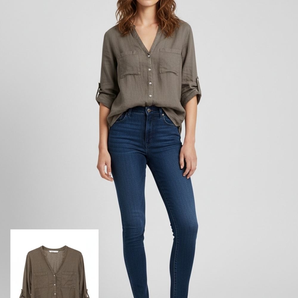 Zara Olive Green Shirt